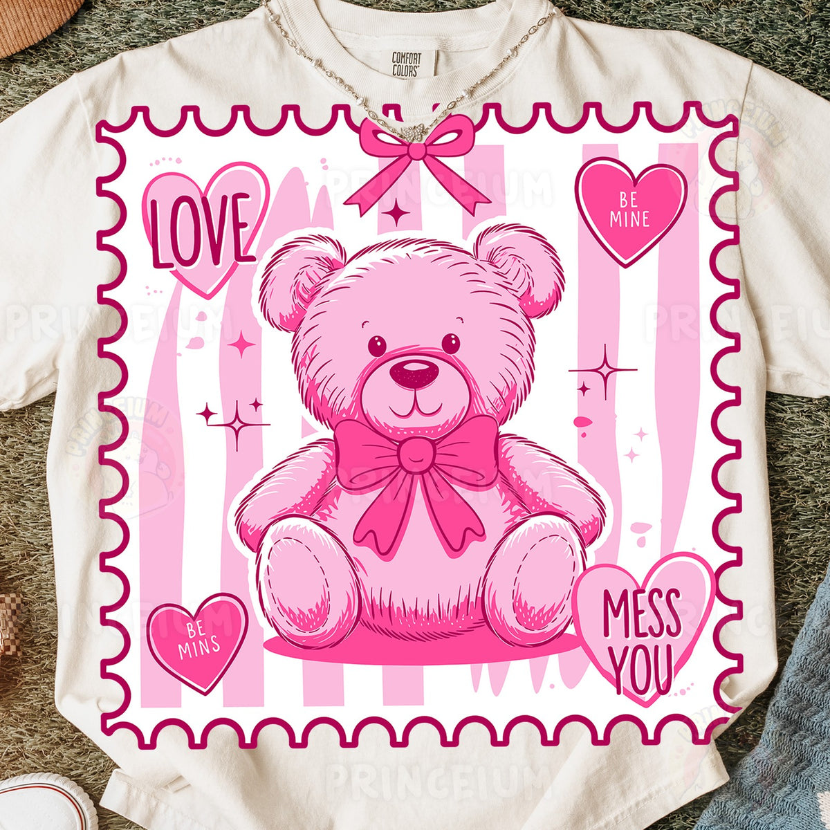 Pink Teddy Bear Love Stamp