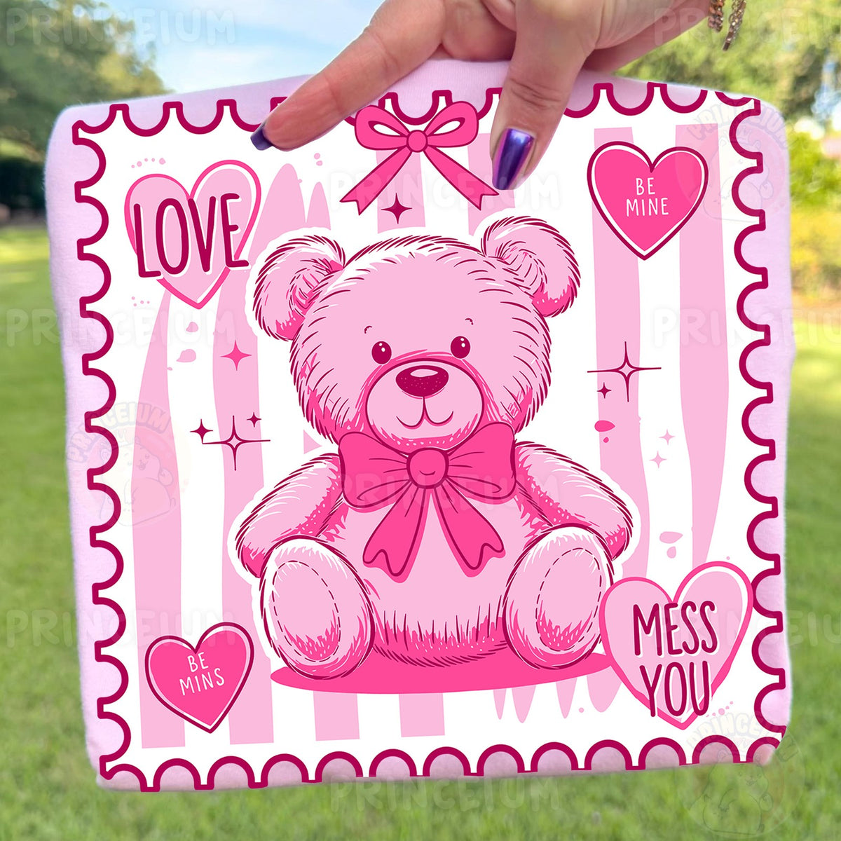 Pink Teddy Bear Love Stamp
