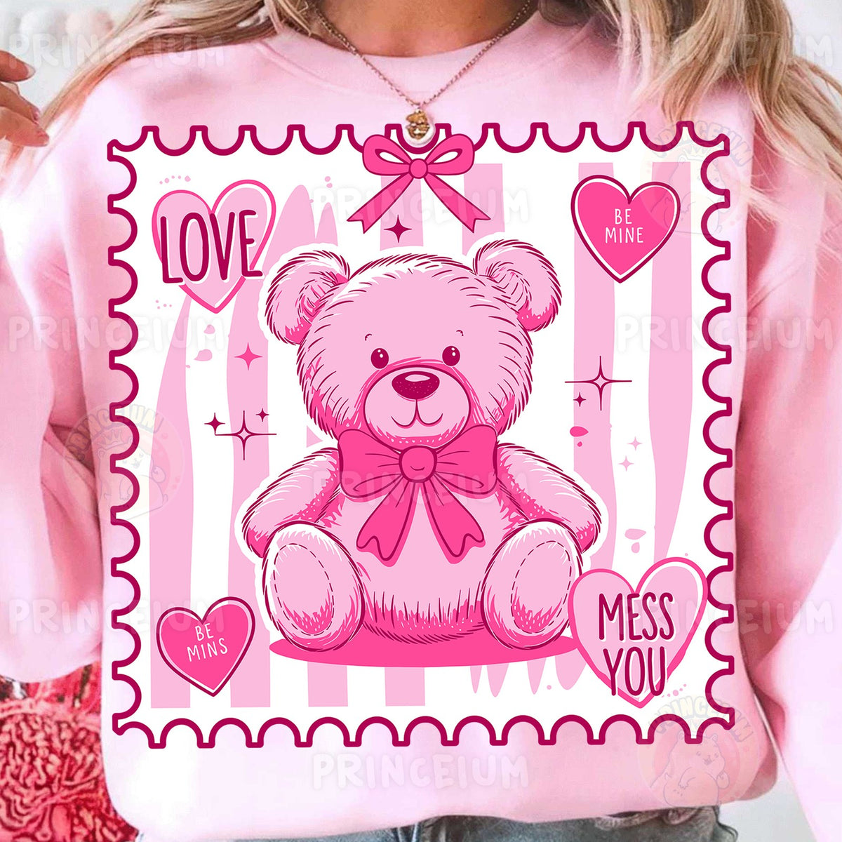Pink Teddy Bear Love Stamp