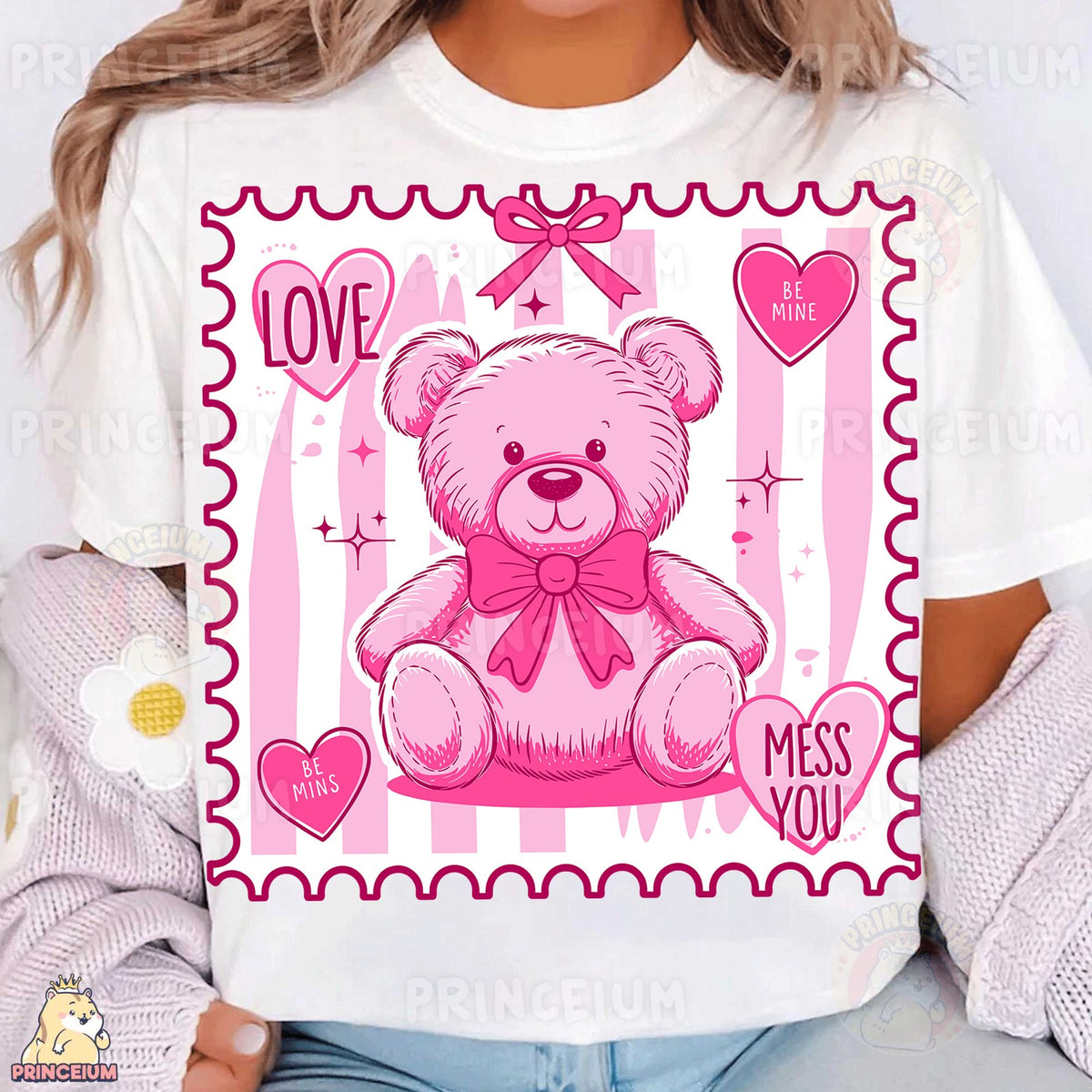 Pink Teddy Bear Love Stamp