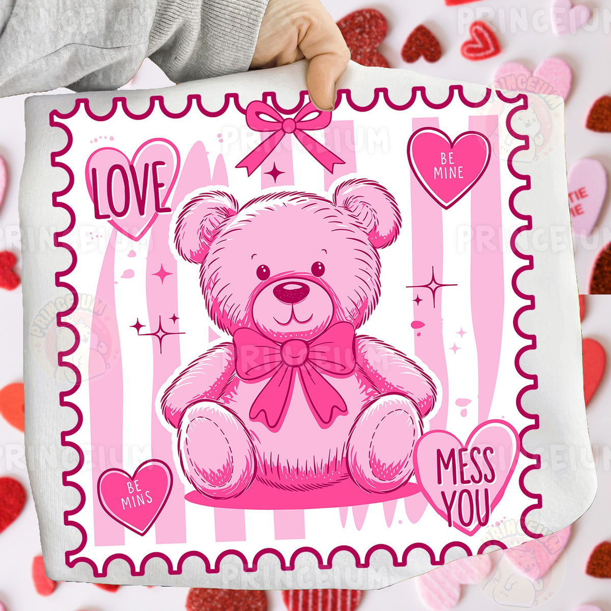 Pink Teddy Bear Love Stamp