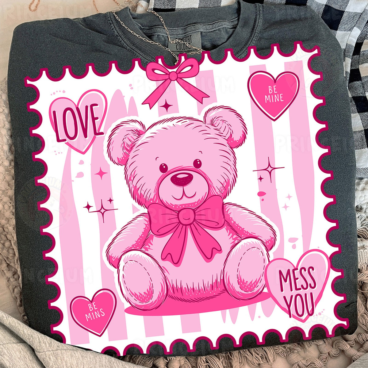 Pink Teddy Bear Love Stamp