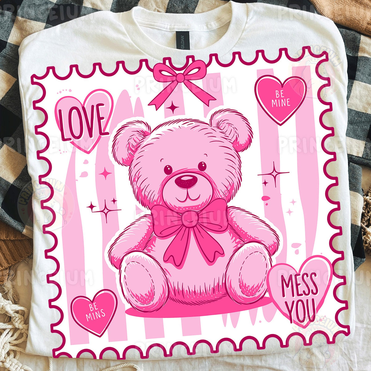 Pink Teddy Bear Love Stamp
