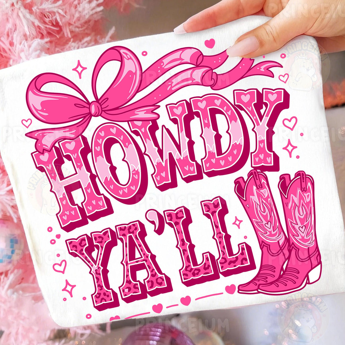 Pink Howdy Y'all Cowgirl Boots