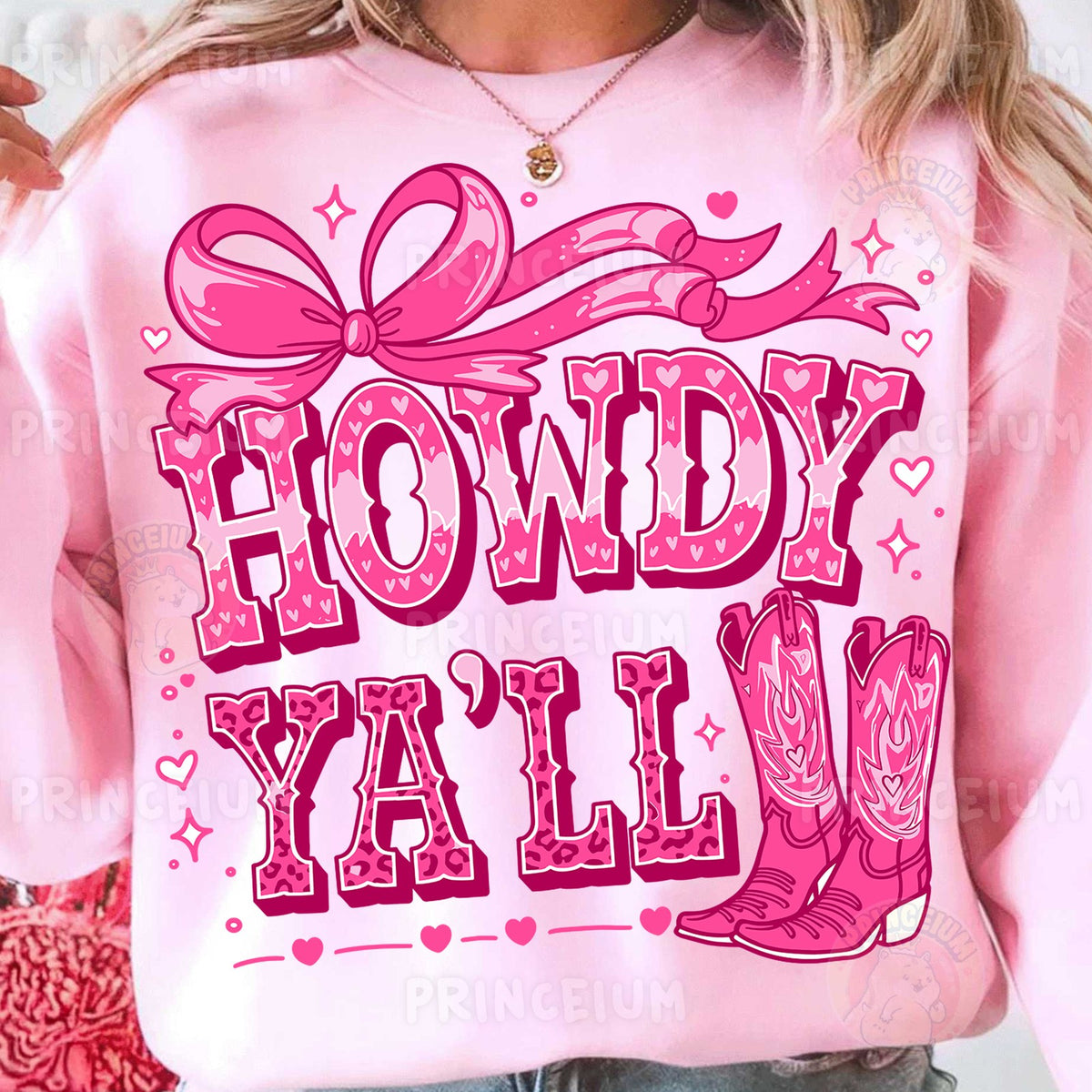Pink Howdy Y'all Cowgirl Boots