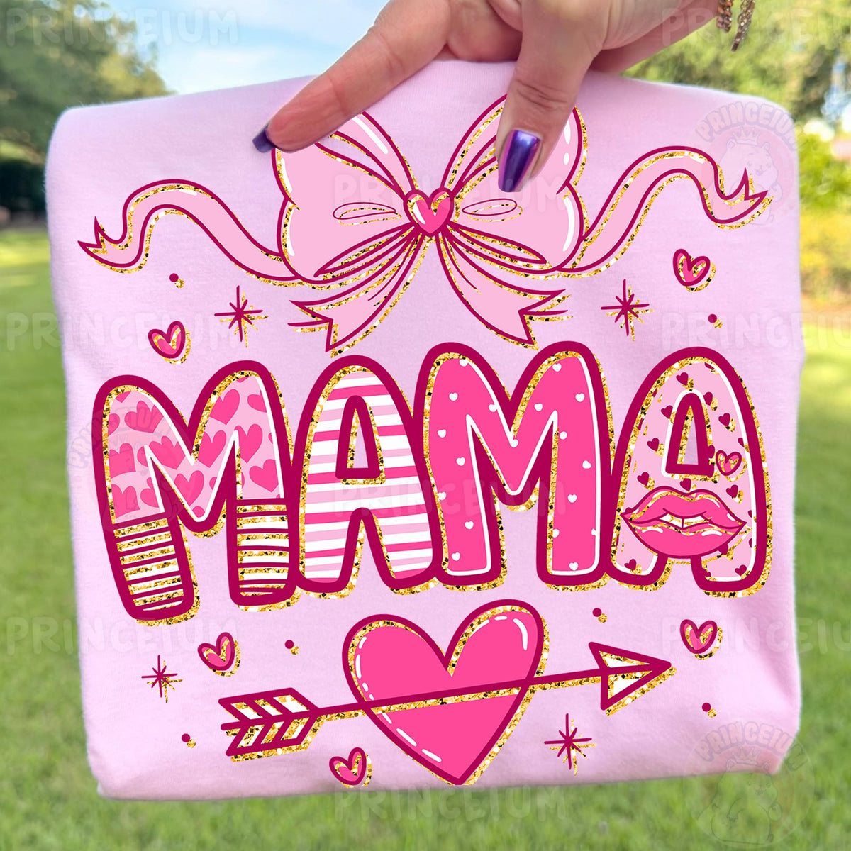 Pink Valentine Mama Bow