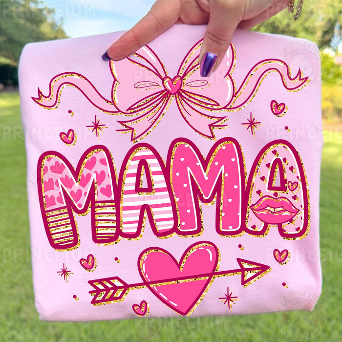 Pink Valentine Mama Bow