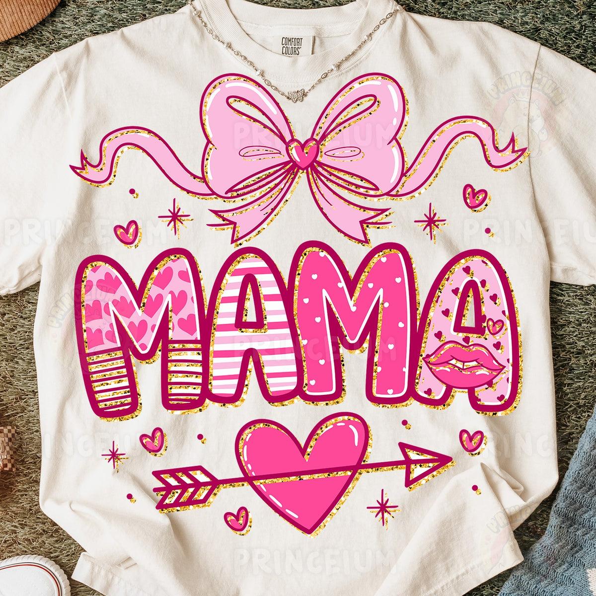 Pink Valentine Mama Bow
