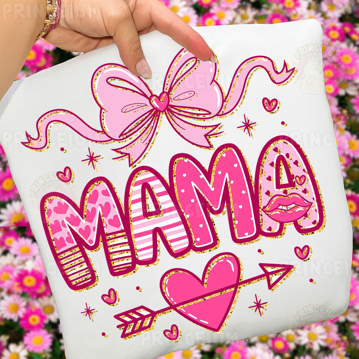 Pink Valentine Mama Bow