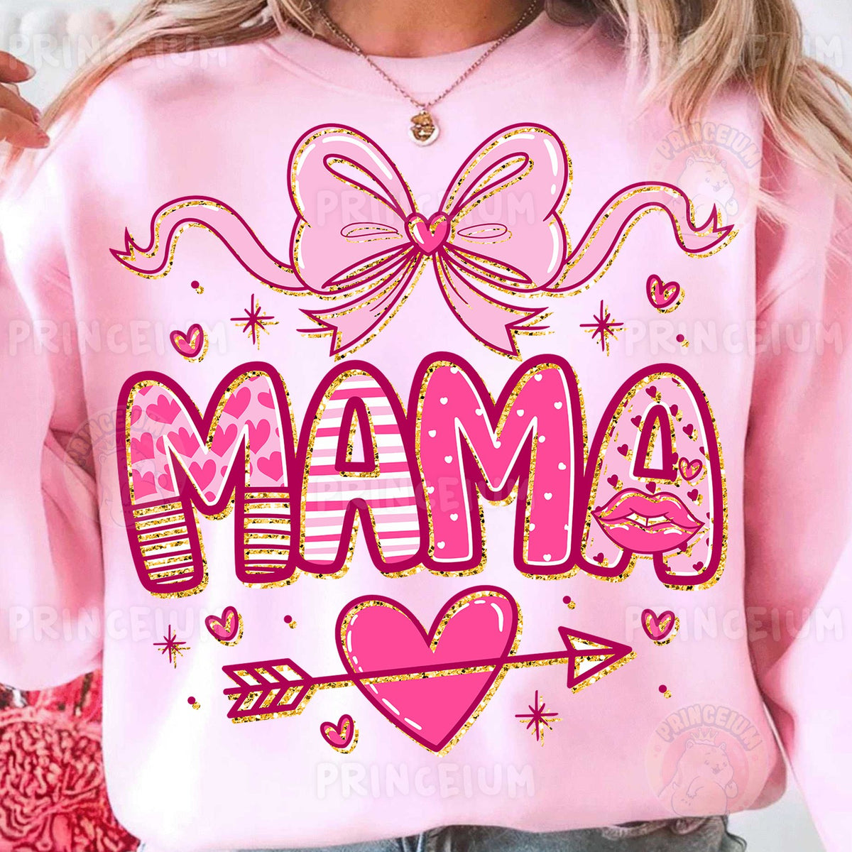 Pink Valentine Mama Bow