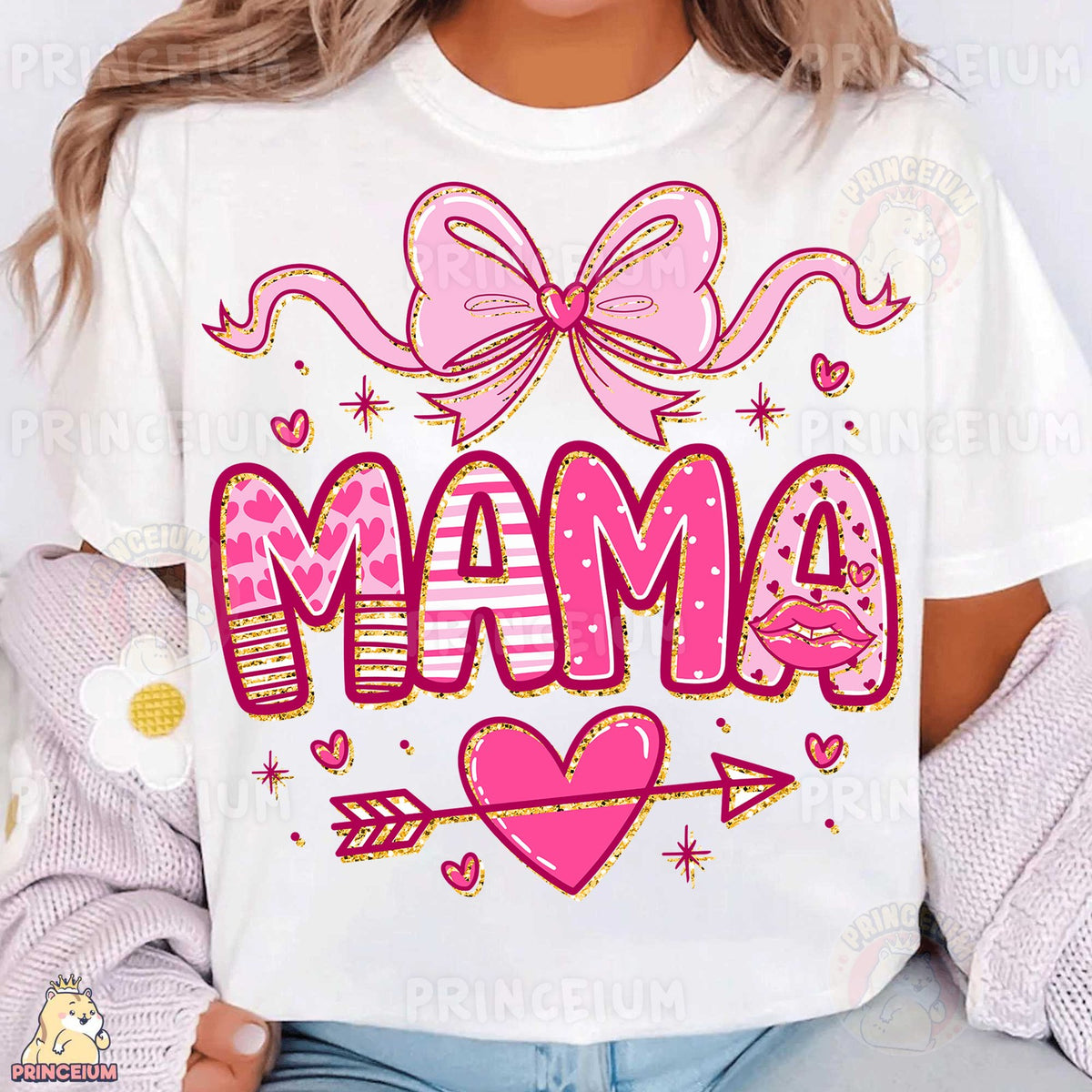 Pink Valentine Mama Bow
