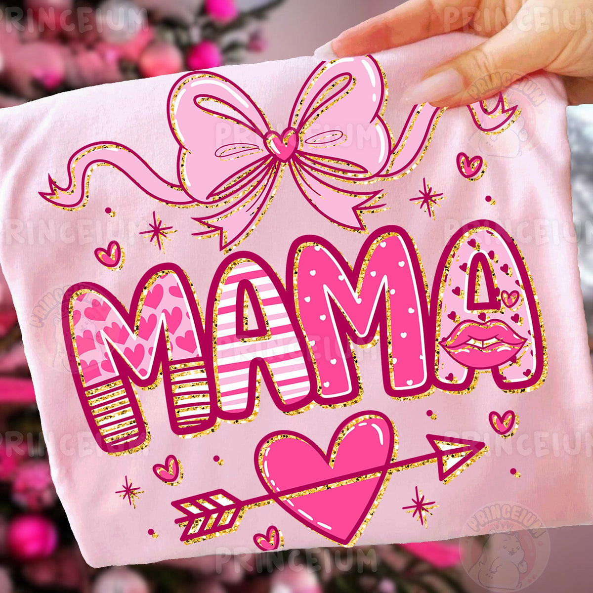 Pink Valentine Mama Bow