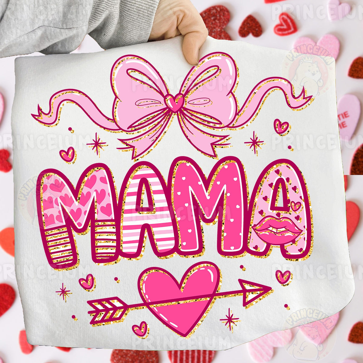 Pink Valentine Mama Bow