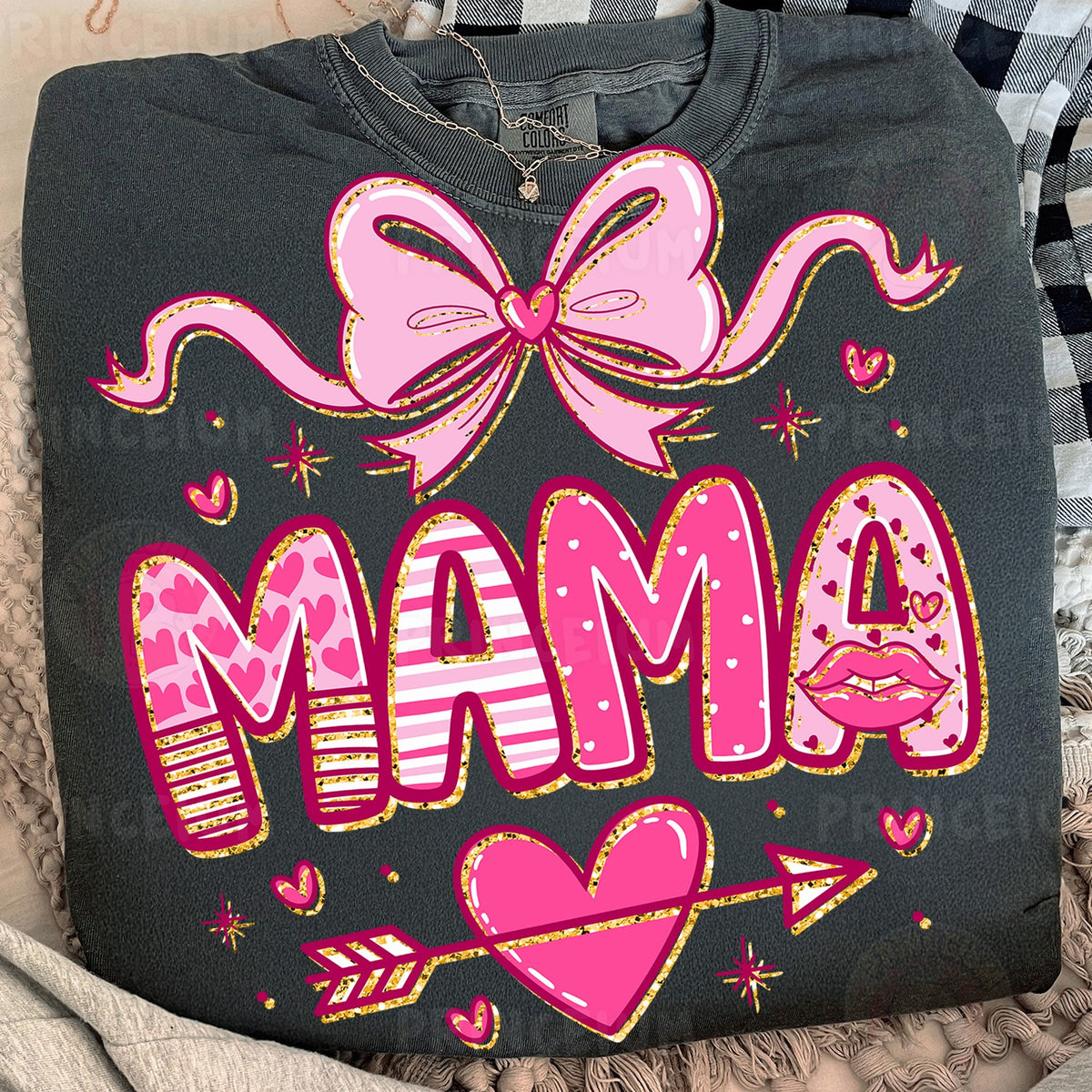 Pink Valentine Mama Bow