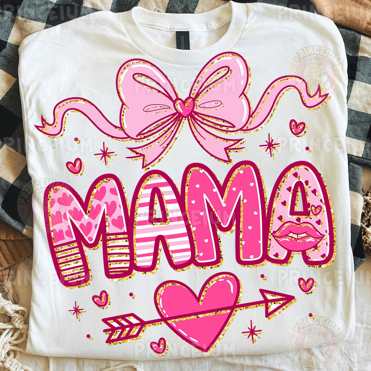Pink Valentine Mama Bow