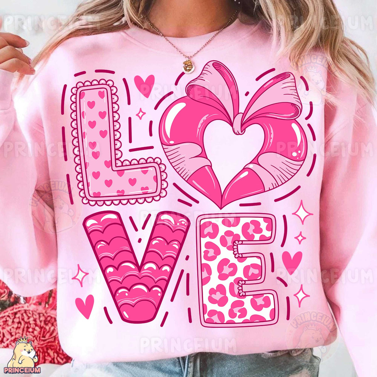 Coquette Bow Heart LOVE