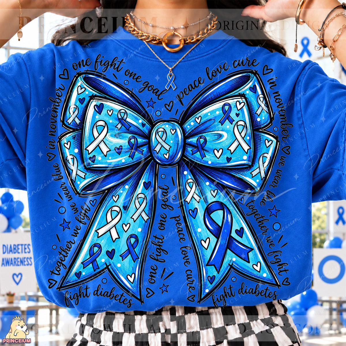 Diabetes Awareness Blue Bow