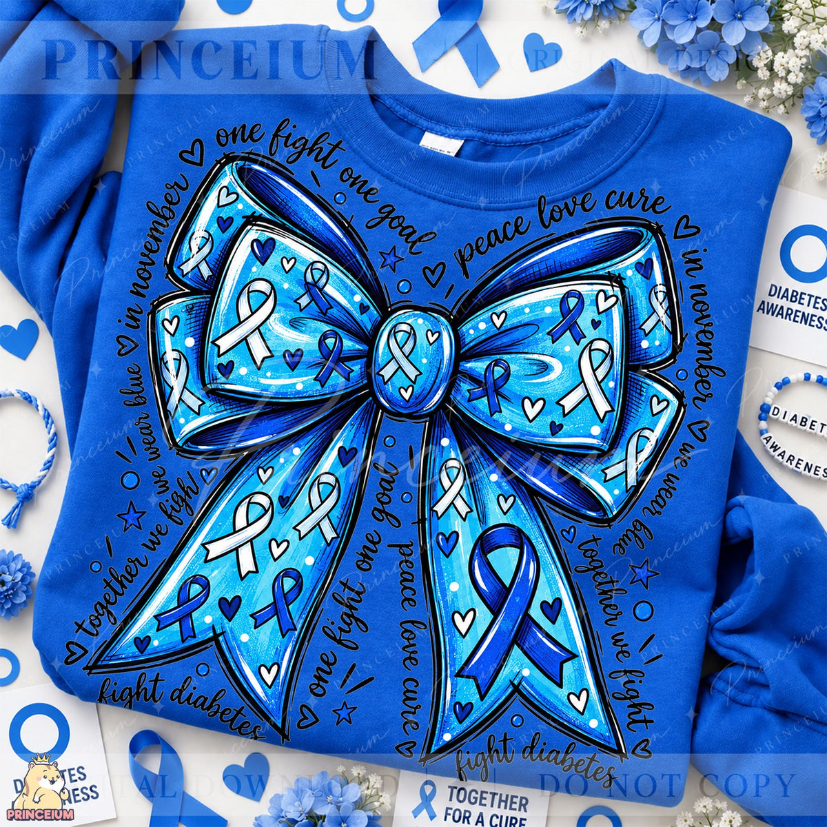 Diabetes Awareness Blue Bow