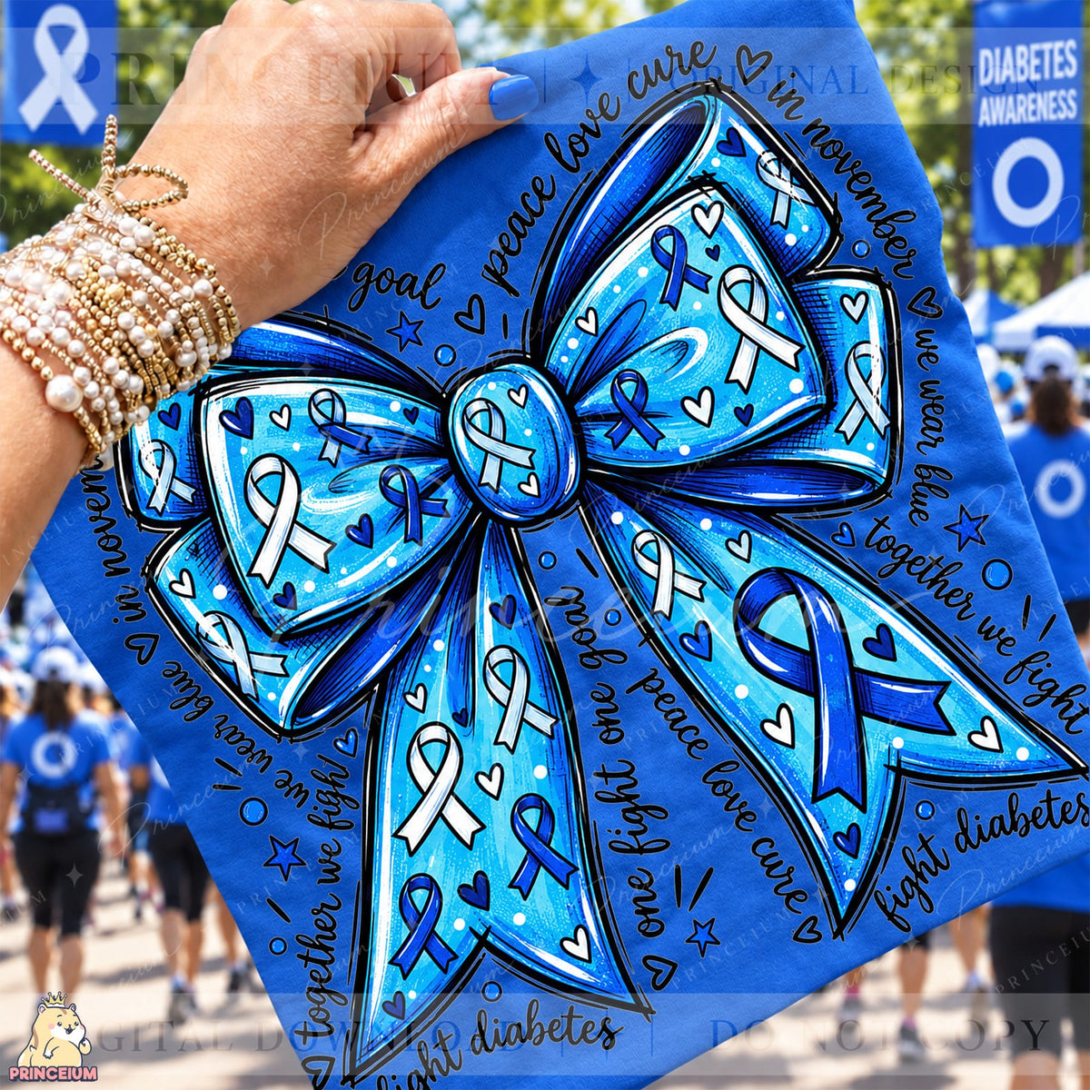 Diabetes Awareness Blue Bow