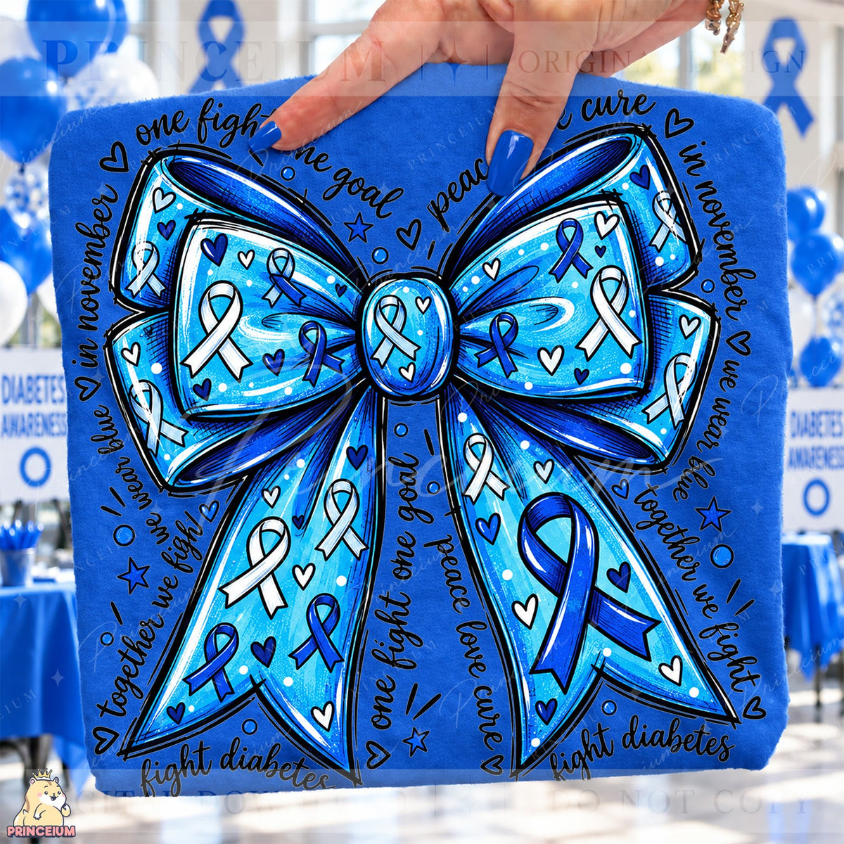 Diabetes Awareness Blue Bow