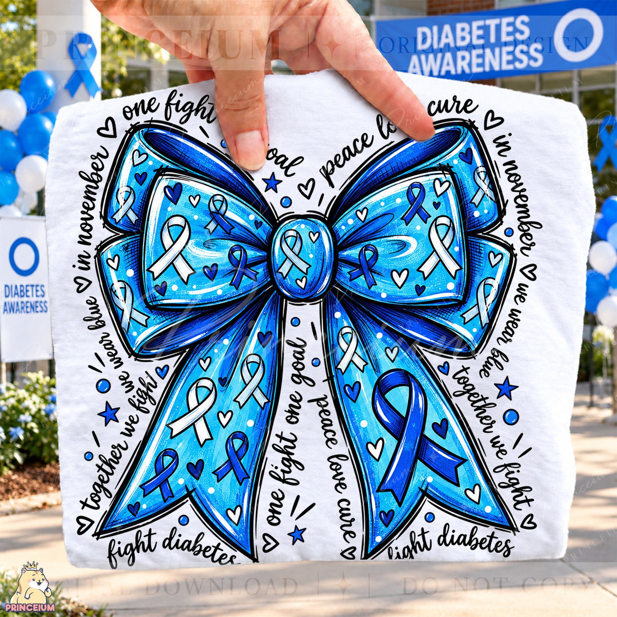 Diabetes Awareness Blue Bow