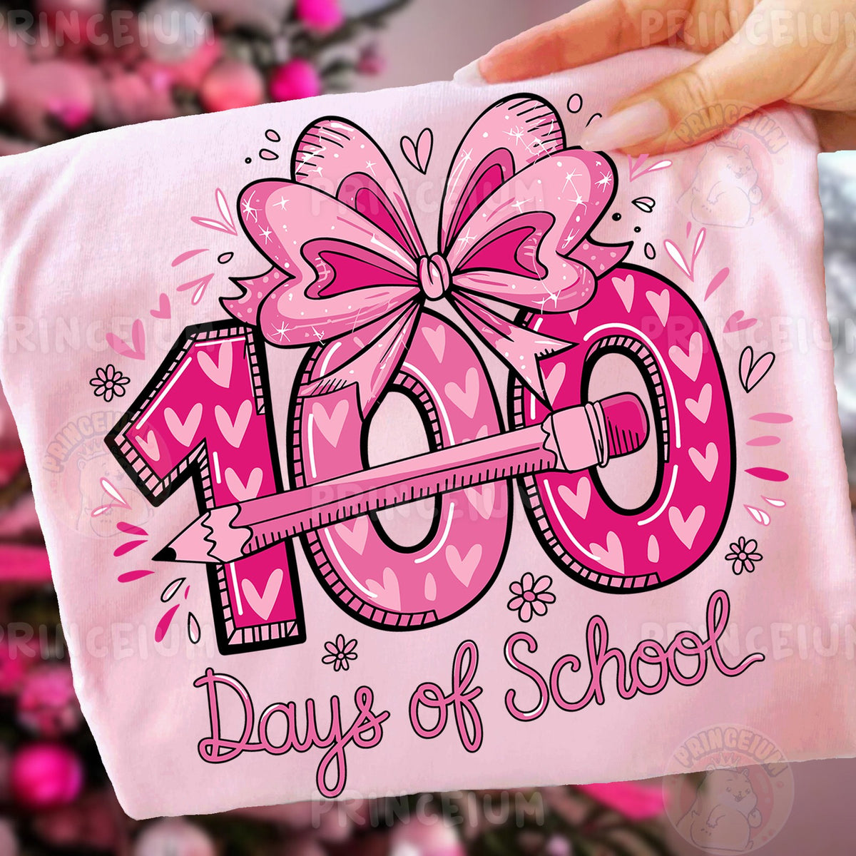 Pink Bow 100 Days of School