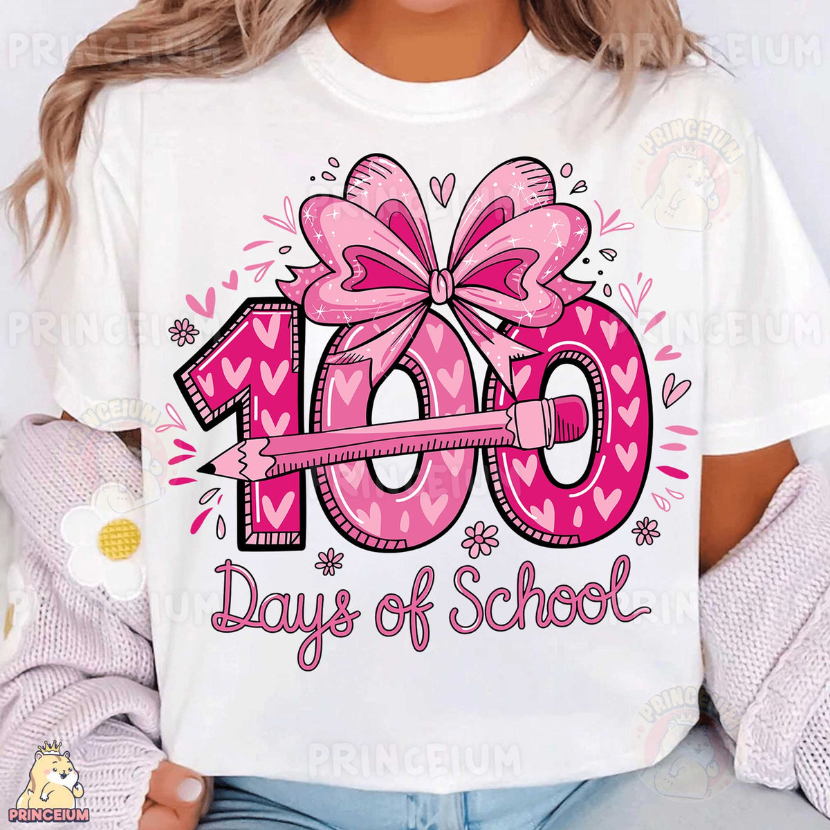 Pink Bow 100 Days of School