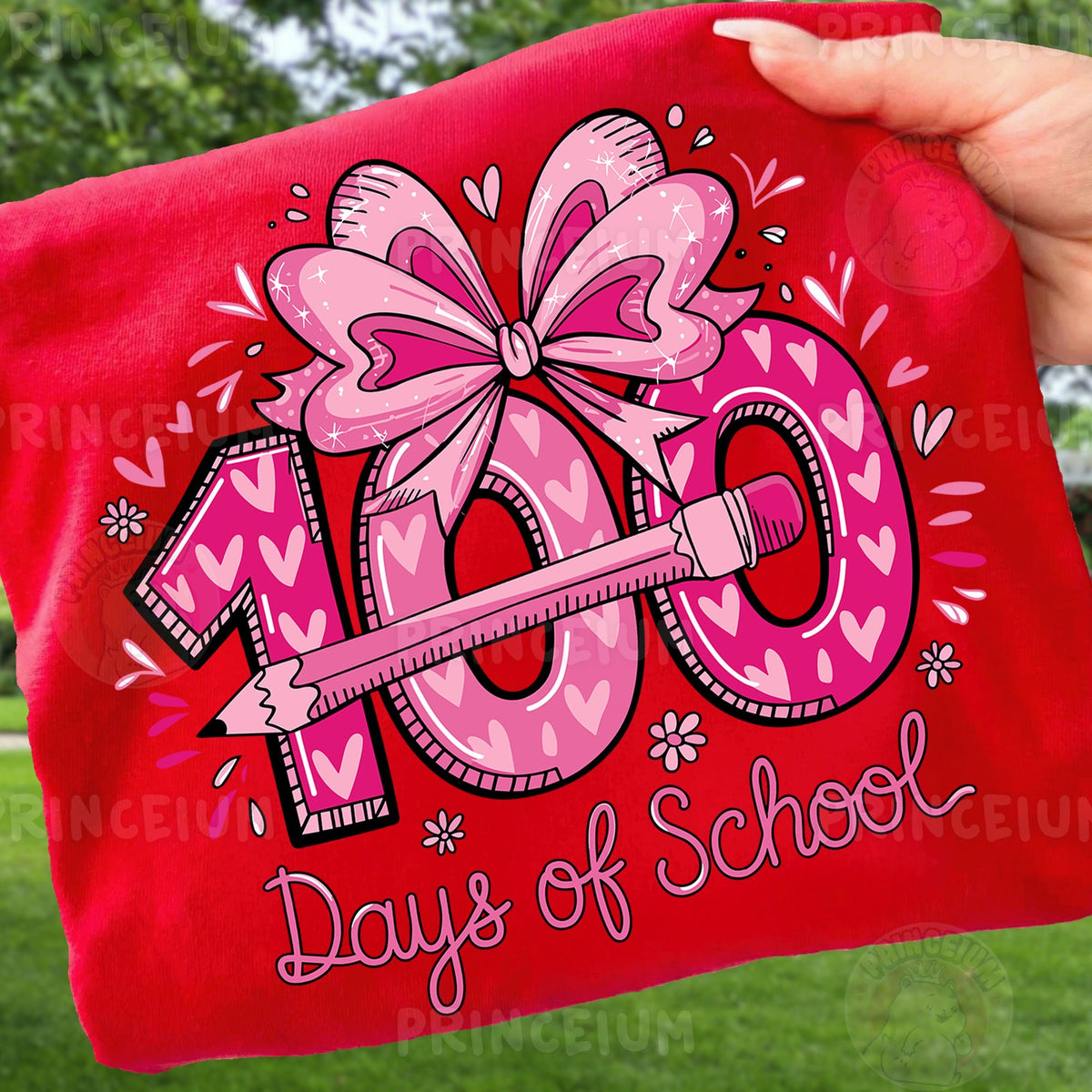 Pink Bow 100 Days of School