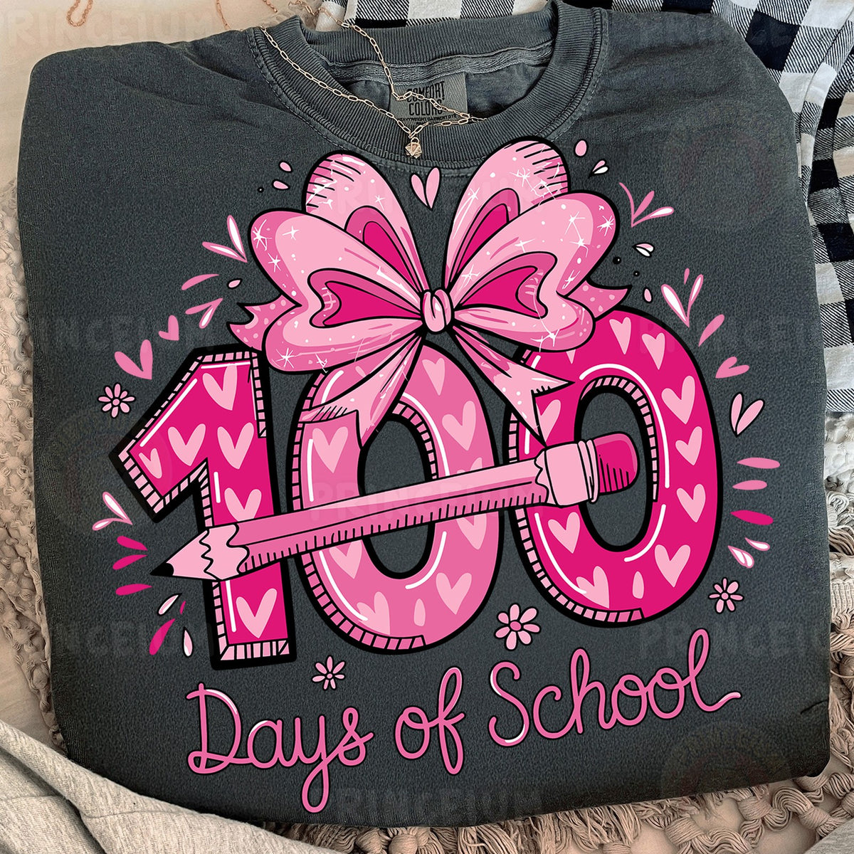 Pink Bow 100 Days of School
