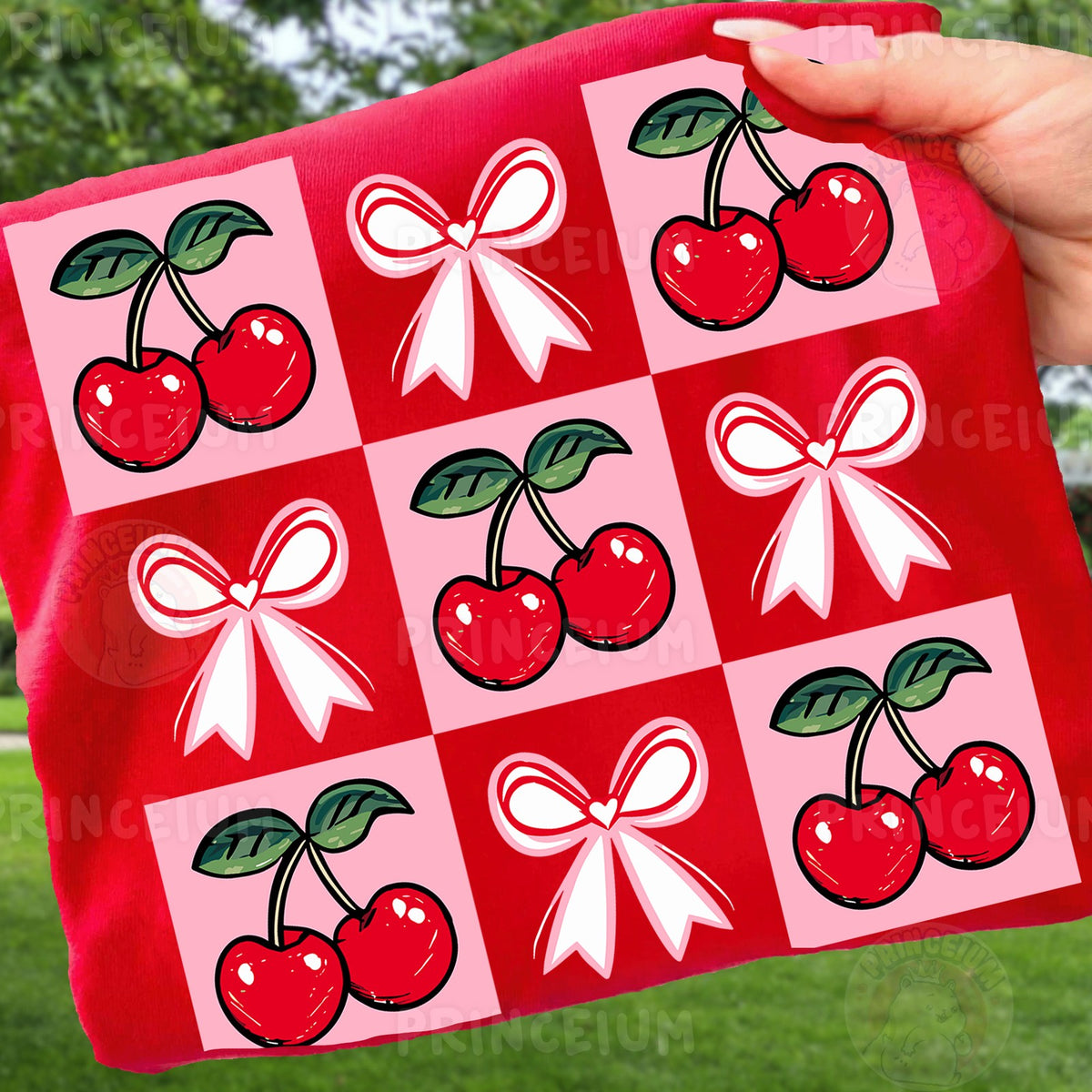Cherry & Bow Checkerboard