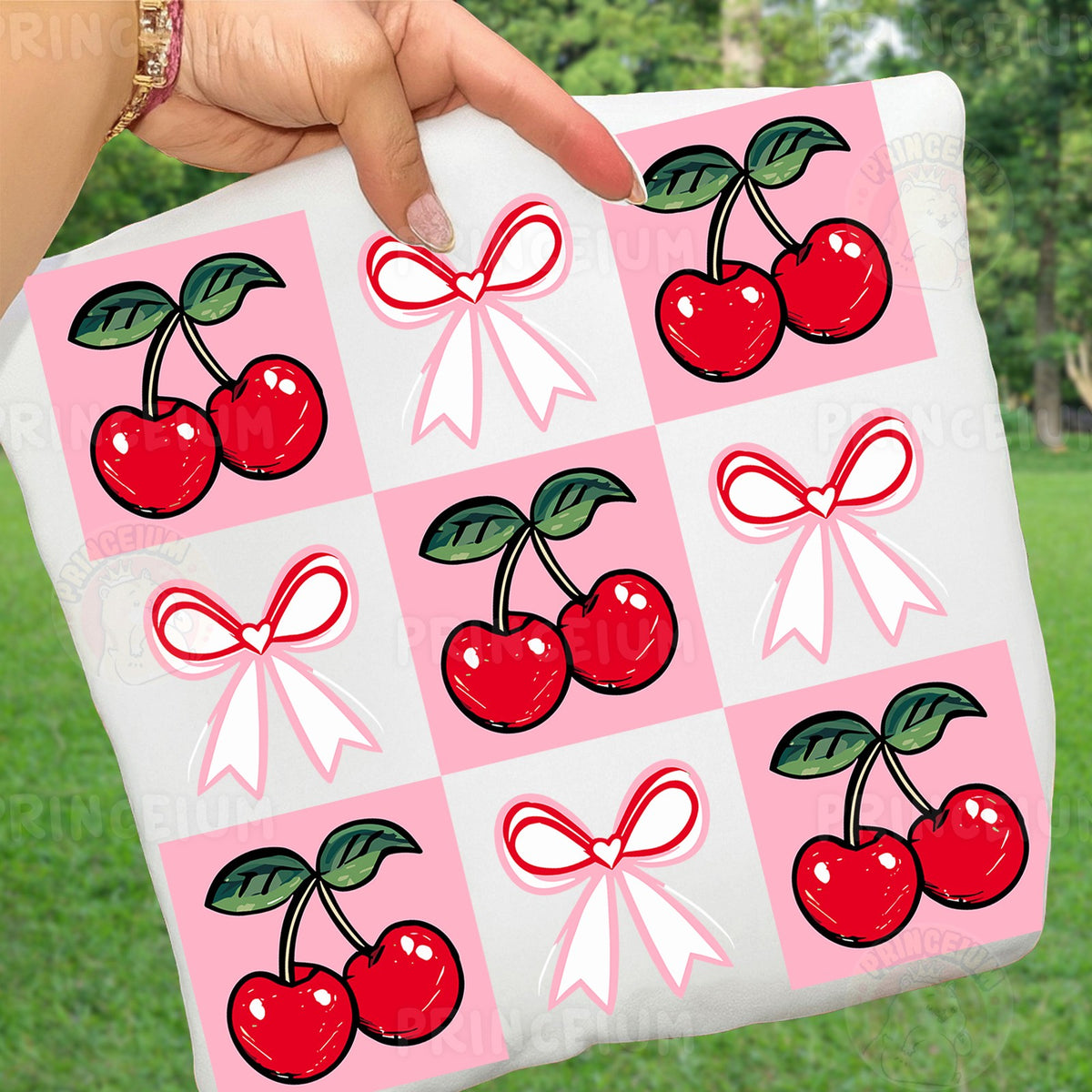 Cherry & Bow Checkerboard