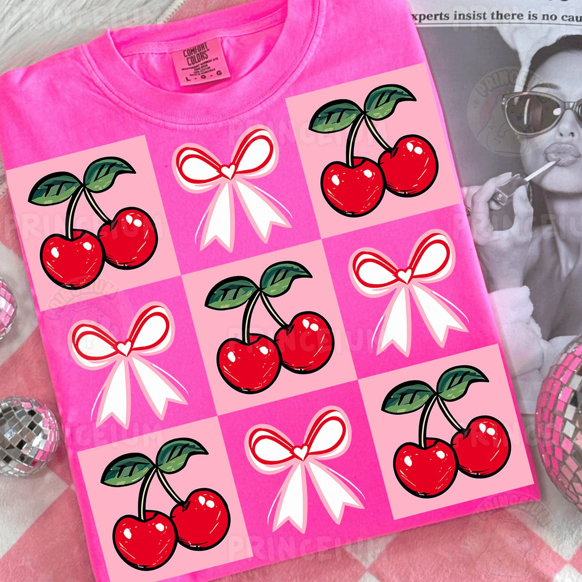 Cherry & Bow Checkerboard