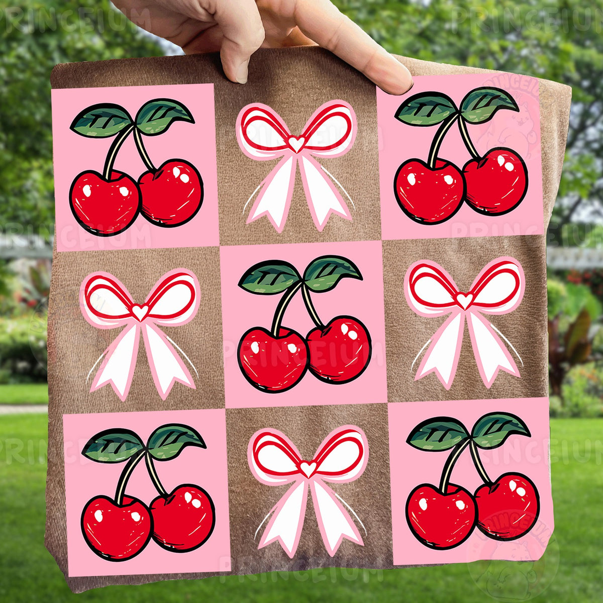 Cherry & Bow Checkerboard
