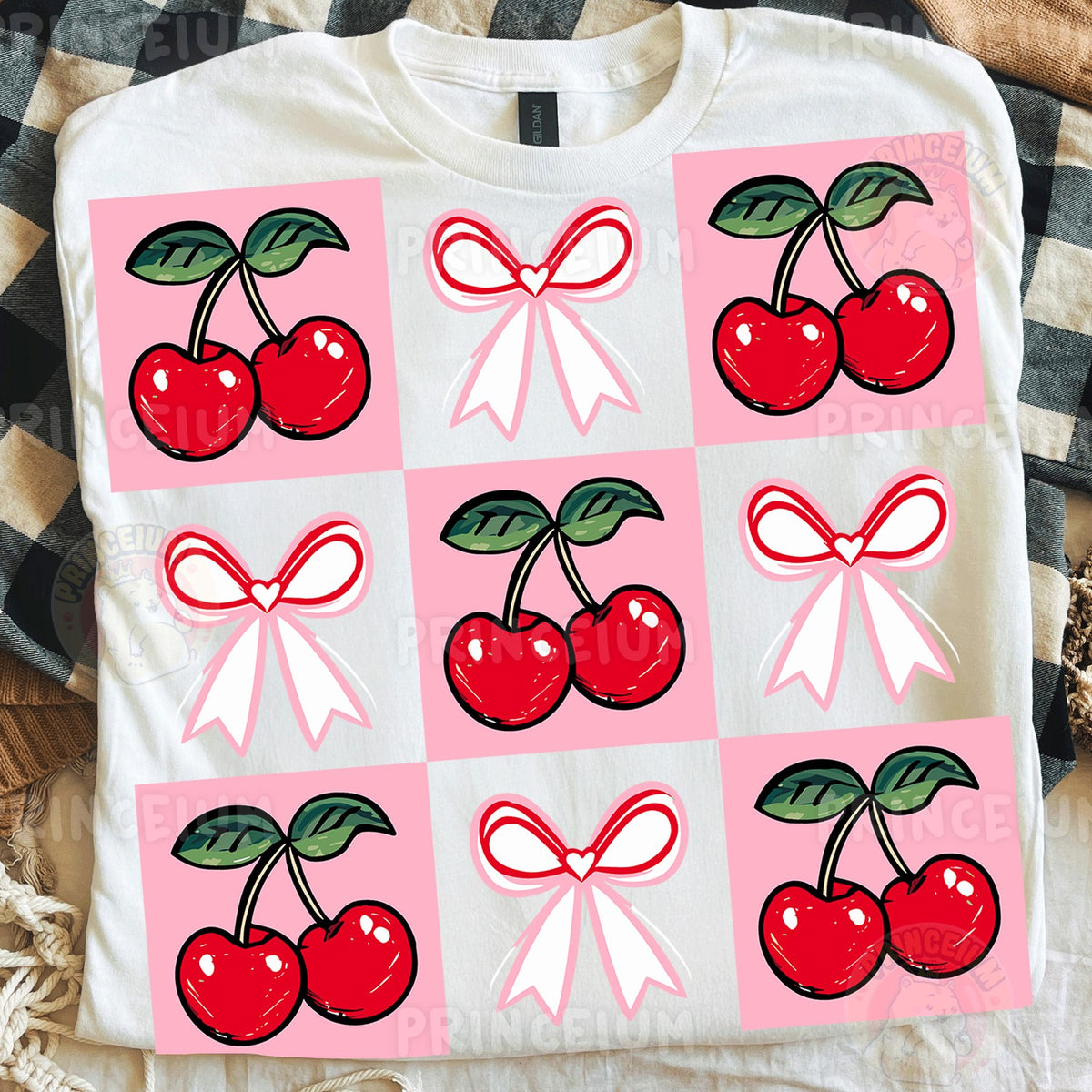 Cherry & Bow Checkerboard