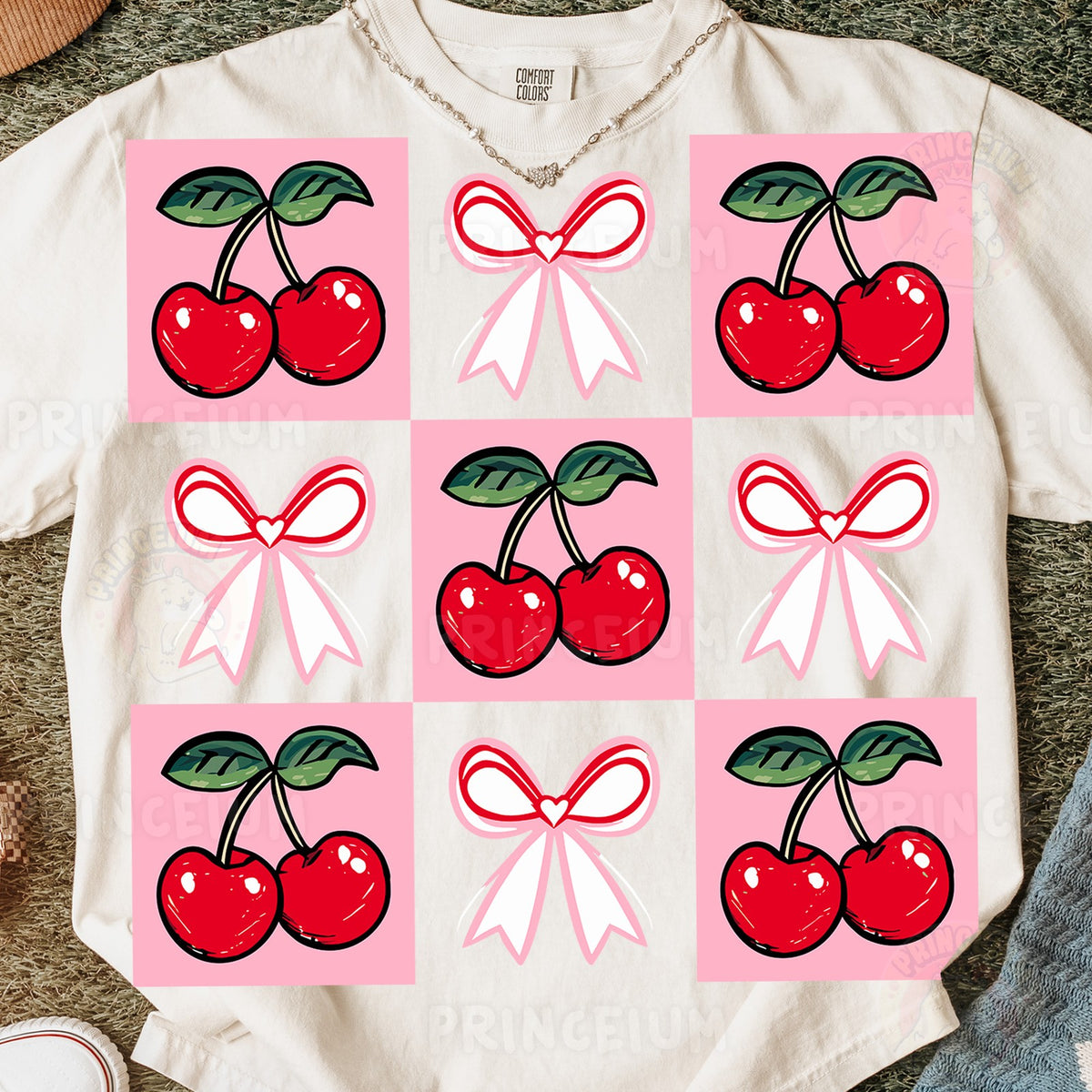 Cherry & Bow Checkerboard