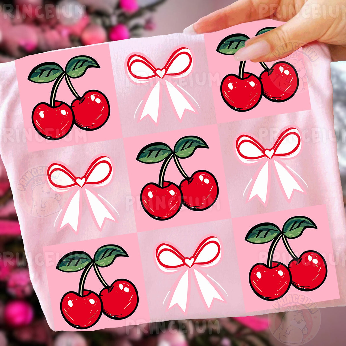 Cherry & Bow Checkerboard