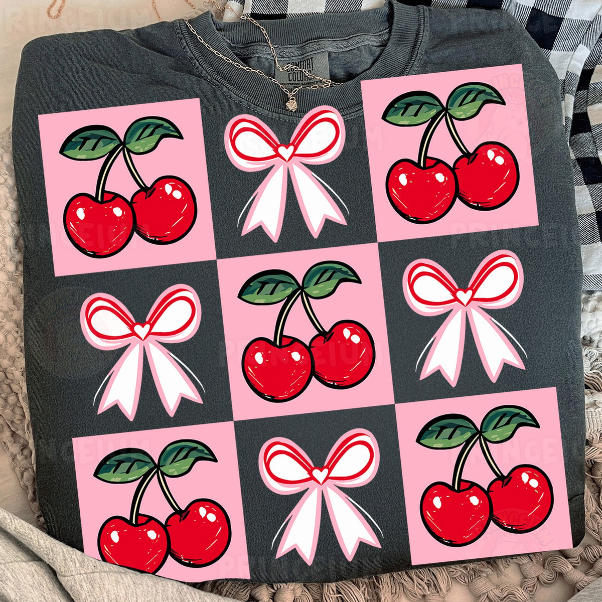 Cherry & Bow Checkerboard