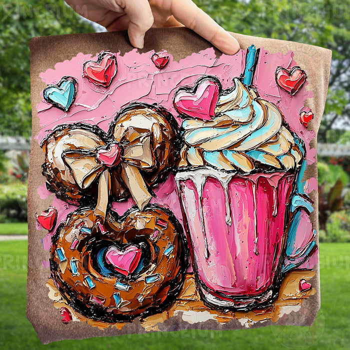 Donuts & Pink Milkshake Hearts