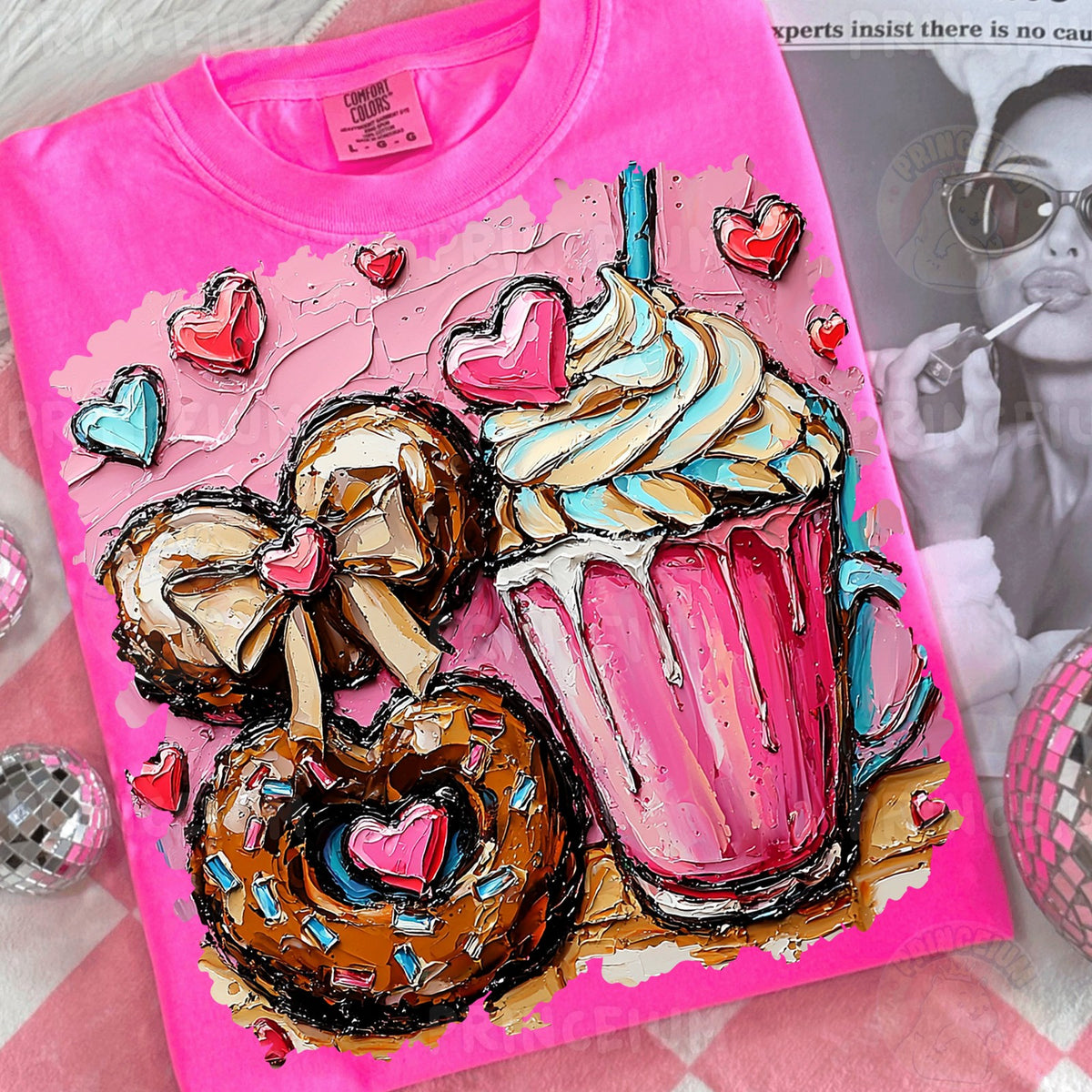 Donuts & Pink Milkshake Hearts