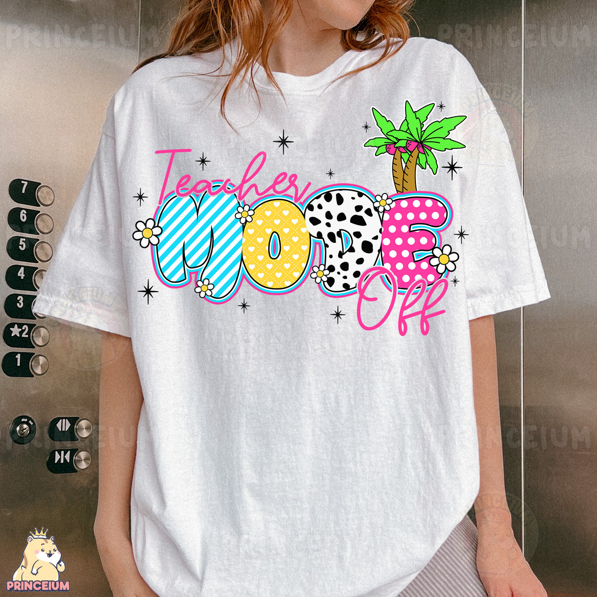 a woman wearing a t - shirt with the word florida on it