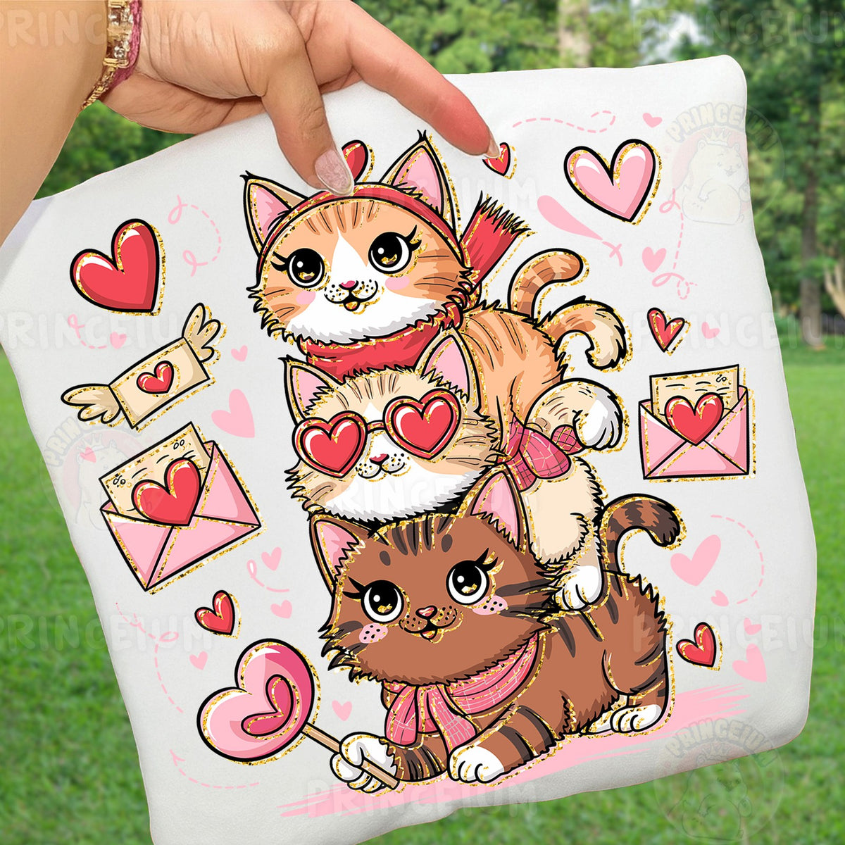 Stacked Valentine Kitties
