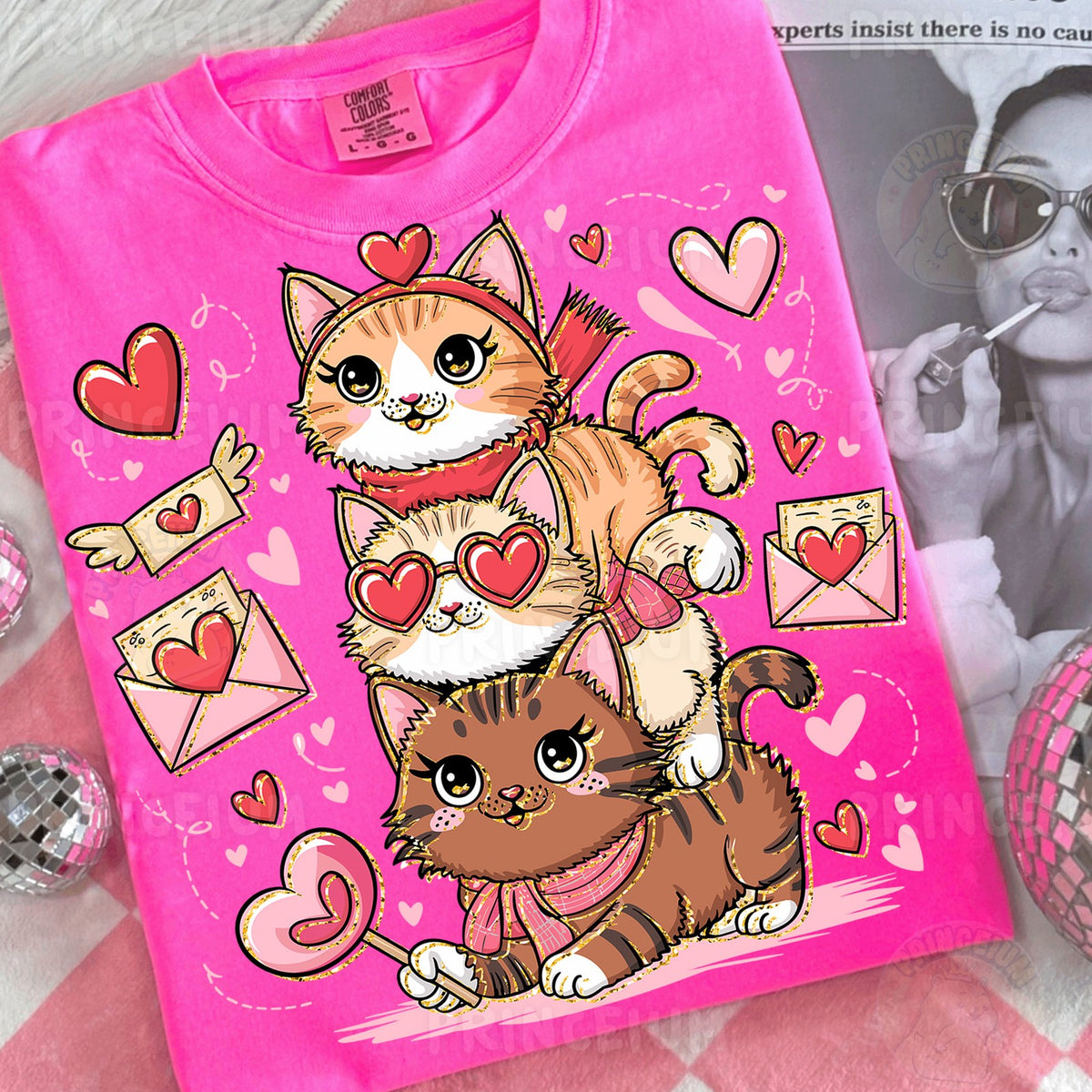 Stacked Valentine Kitties