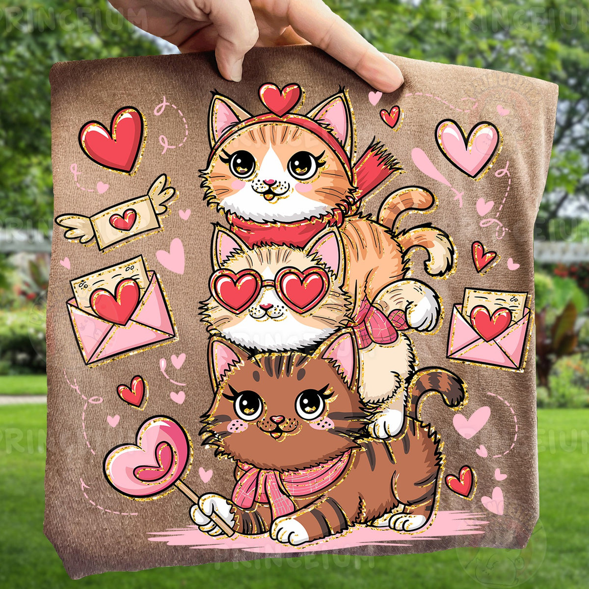 Stacked Valentine Kitties