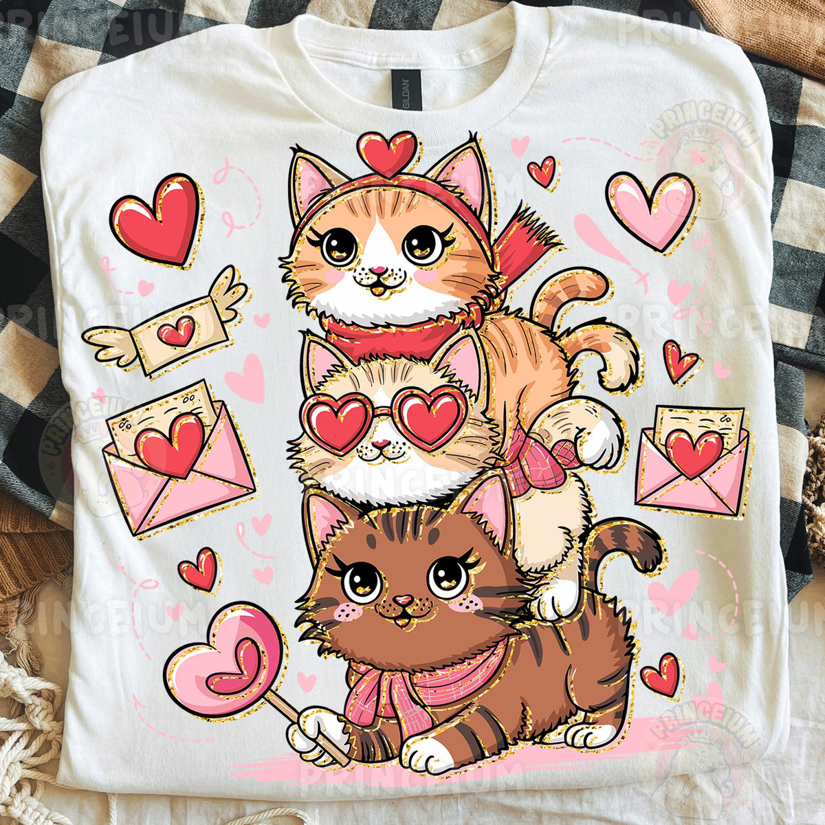 Stacked Valentine Kitties