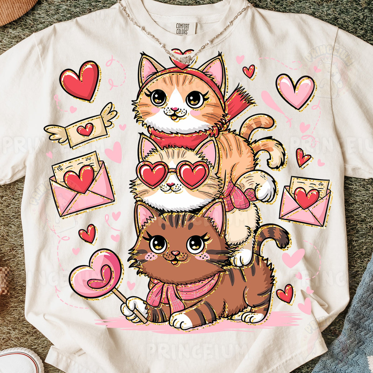 Stacked Valentine Kitties