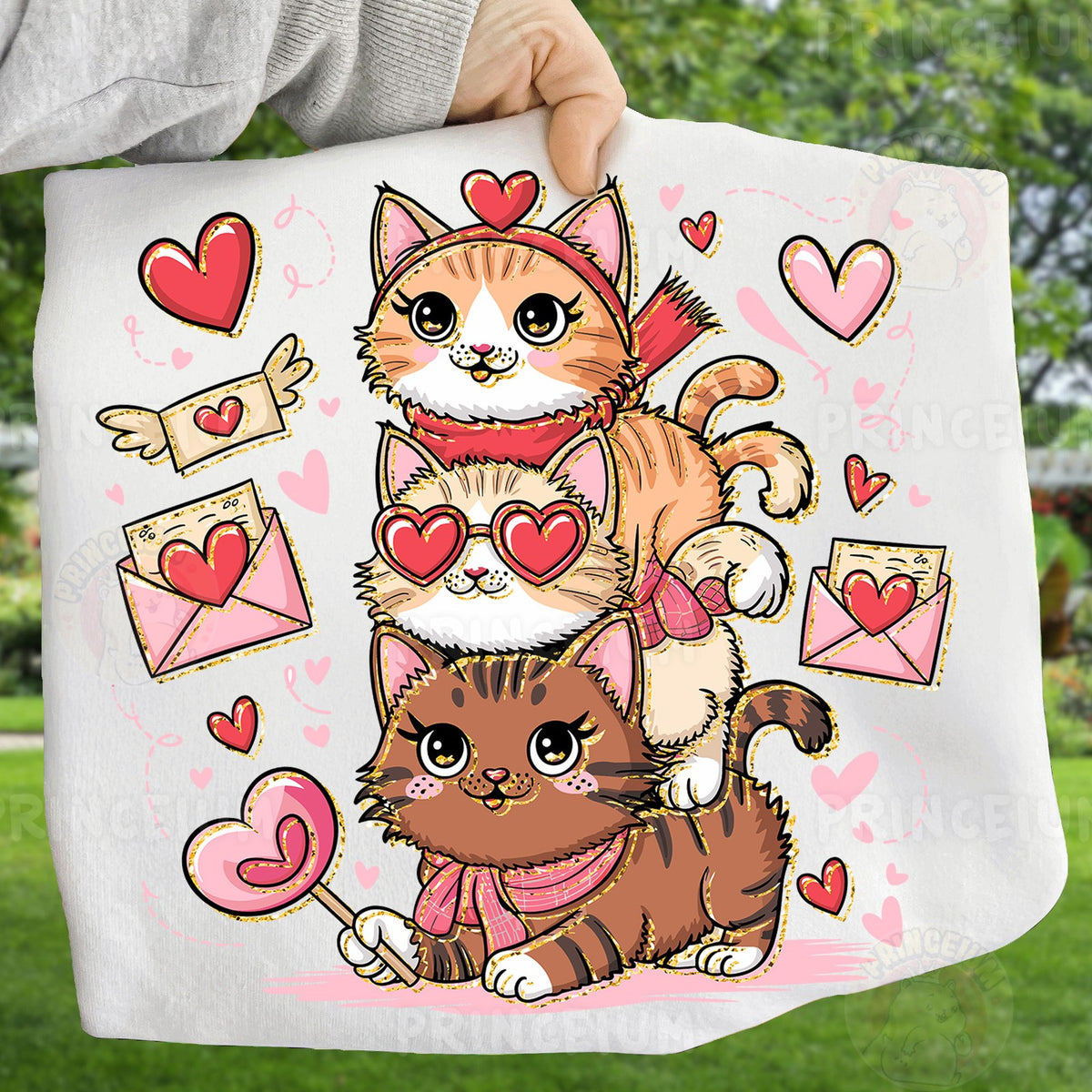 Stacked Valentine Kitties