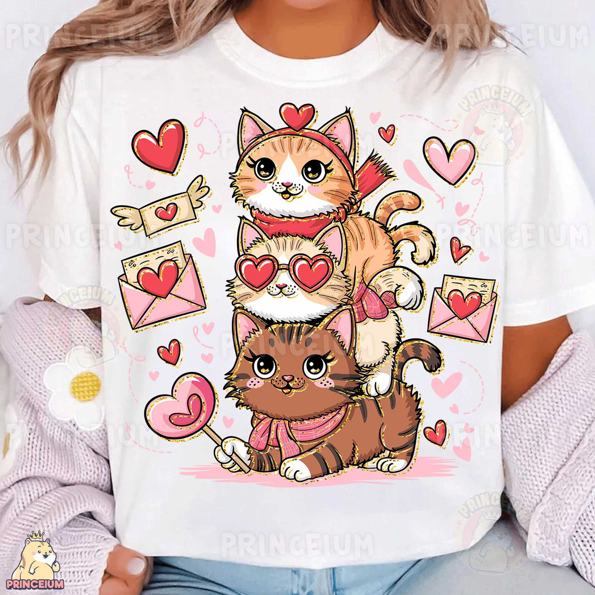 Stacked Valentine Kitties