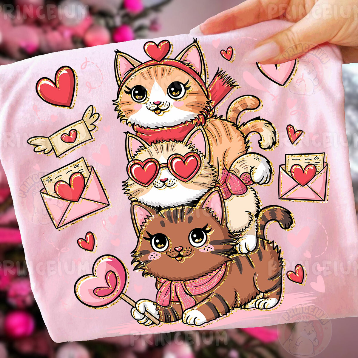 Stacked Valentine Kitties