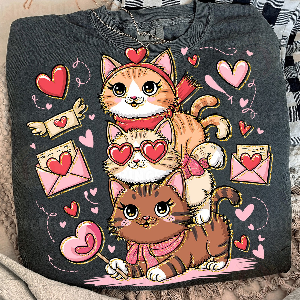 Stacked Valentine Kitties