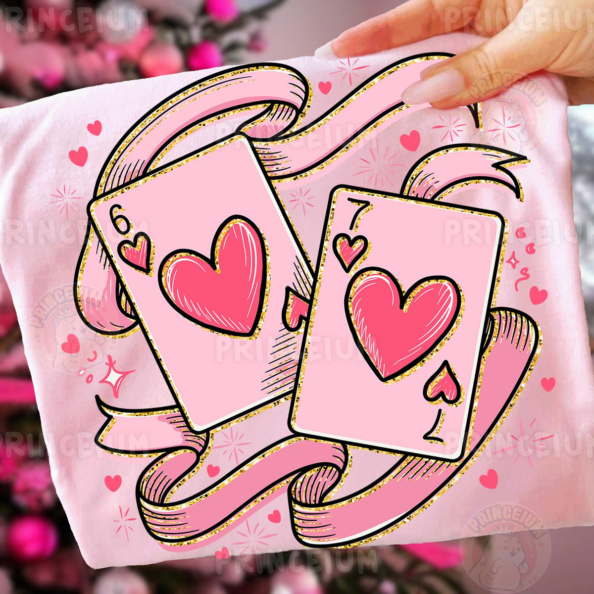 Pink Heart Playing Cards